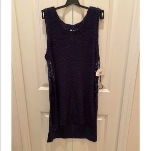 New Love By Design Sweater Tank Lace Up Sides
